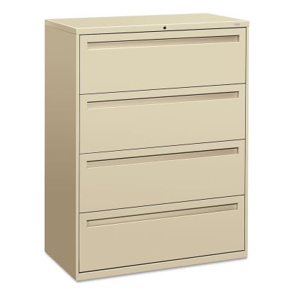 Brigade 700 Series Lateral File, 4 Legal/Letter-Size File Drawers, Putty, 42" x 18" x 52.5"1