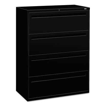 Brigade 700 Series Lateral File, 4 Legal/Letter-Size File Drawers, Black, 42" x 18" x 52.5"1