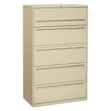 Brigade 700 Series Lateral File, 4 Legal/Letter-Size File Drawers, 1 File Shelf, 1 Post Shelf, Putty, 42" x 18" x 64.25" 1