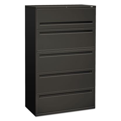 Brigade 700 Series Lateral File, 4 Legal/Letter-Size File Drawers, 1 File Shelf, 1 Post Shelf, Charcoal, 42" x 18" x 64.25"1