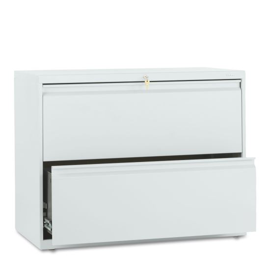 Brigade 800 Series Lateral File, 2 Legal/Letter-Size File Drawers, Light Gray, 36" x 18" x 28"1