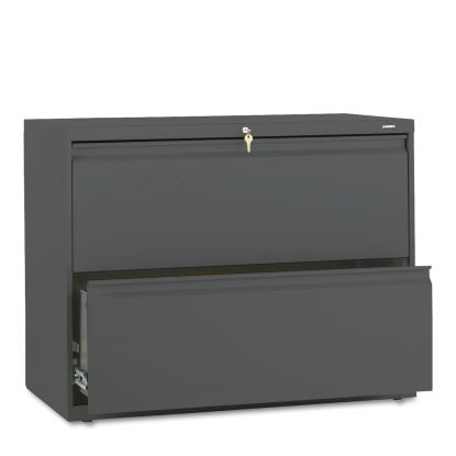 Brigade 800 Series Lateral File, 2 Legal/Letter-Size File Drawers, Charcoal, 36" x 18" x 28"1