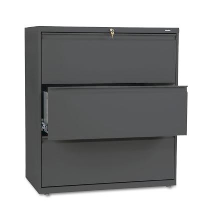 Brigade 800 Series Lateral File, 3 Legal/Letter-Size File Drawers, Charcoal, 36" x 18" x 39.13"1