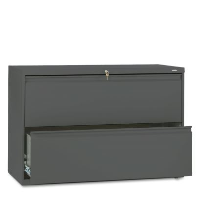 Brigade 800 Series Lateral File, 2 Legal/Letter-Size File Drawers, Charcoal, 42" x 18" x 28"1