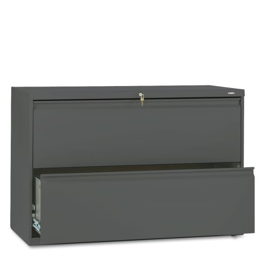 Brigade 800 Series Lateral File, 2 Legal/Letter-Size File Drawers, Charcoal, 42" x 18" x 28"1