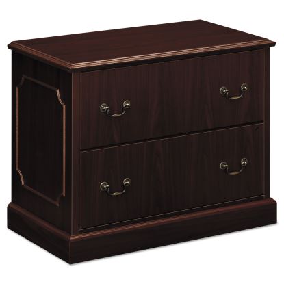 94000 Series Lateral File, 2 File Drawers, Mahogany, 37.5" x 20.5" x 29.5"1