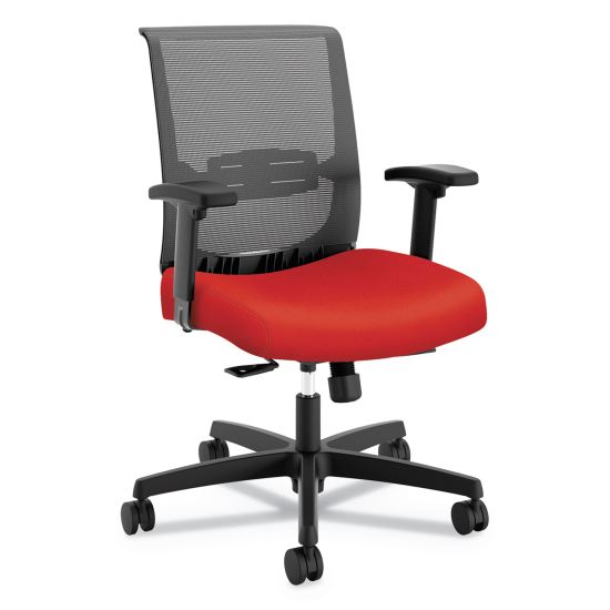 Convergence Mid-Back Task Chair, Synchro-Tilt and Seat Glide, Supports Up to 275 lb, Red Seat, Black Back/Base1