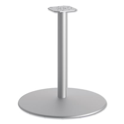 Between Round Disc Base for 30" Table Tops, Textured Silver1
