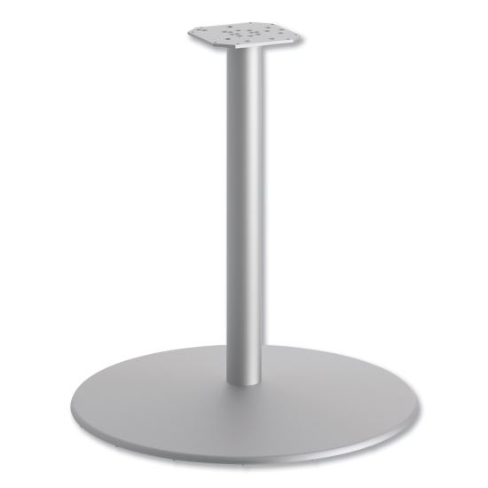 Between Round Disc Base for 30" Table Tops, Textured Silver1