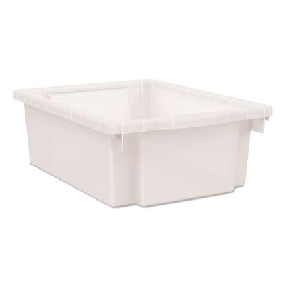 Flagship Storage Bins, 3 Sections, 12.75" x 16" x 6", Translucent White1