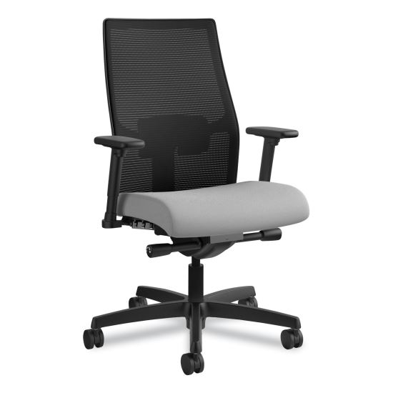 Ignition 2.0 4-Way Stretch Mid-Back Mesh Task Chair, Supports 300 lb, 17" to 21" Seat Height, Frost Seat, Black Back/Base1