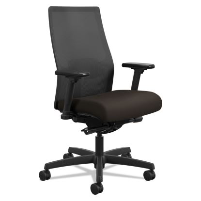 Ignition 2.0 4-Way Stretch Mid-Back Mesh Task Chair, Supports 300 lb, 17" to 21" Seat Height, Espresso Seat, Black Back/Base1