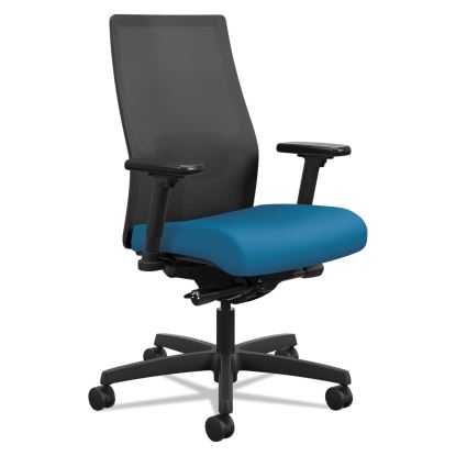 Ignition 2.0 4-Way Stretch Mid-Back Mesh Task Chair, Supports 300 lb, 17" to 21" Seat Height, Peacock Seat, Black Back/Base1