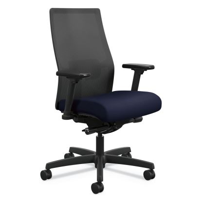 Ignition 2.0 4-Way Stretch Mid-Back Mesh Task Chair, Supports 300 lb, 17" to 21" Seat Height, Navy Seat, Black Back/Base1