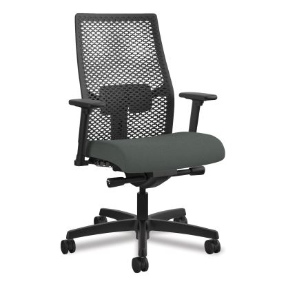 Ignition 2.0 Reactiv Mid-Back Task Chair, Supports Up to 300 lb, 17" to 22" Seat Height, Iron Ore Seat, Black Back/Base1