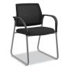 Ignition Series Mesh Back Guest Chair with Sled Base, 25" x 22" x 34", Black Seat/Back, Platinum Base1