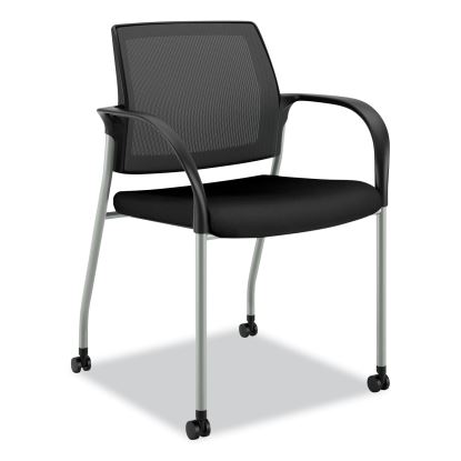 Ignition Series Mesh Back Mobile Stacking Chair, Supports Up to 300 lb, Black Seat/Back, Platinum Base1