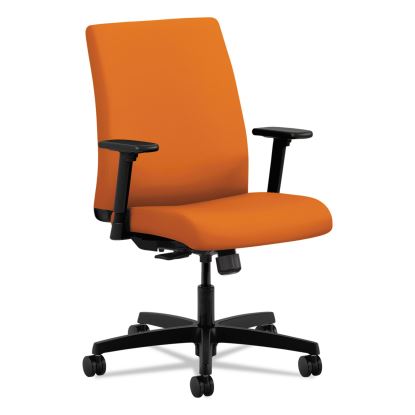 Ignition Series Fabric Low-Back Task Chair, Supports 300 lb, 17" to 22" Seat Height, Apricot Seat/Back, Black Base1