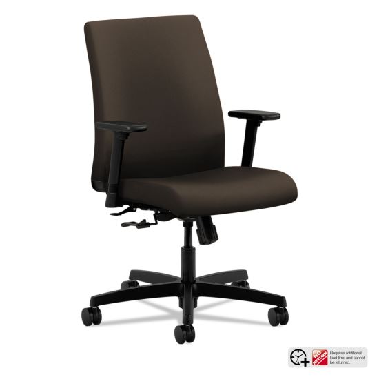 Ignition Series Fabric Low-Back Task Chair, Supports 300 lb, 17" to 21.5" Seat, Espresso Seat/Back, Black Base1