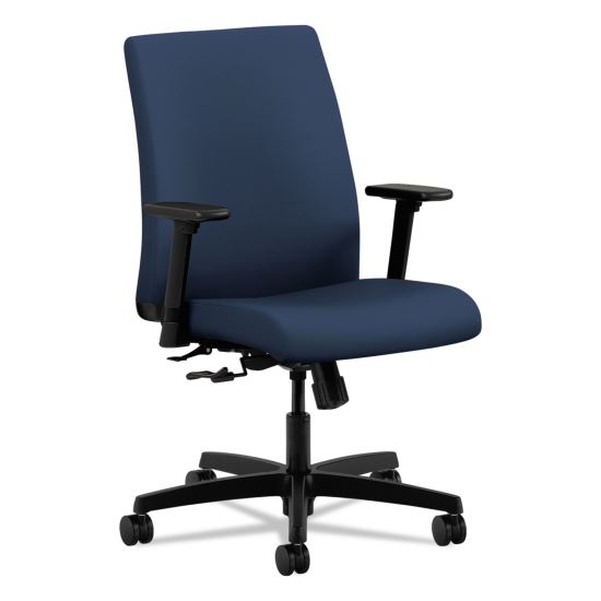 Ignition Series Fabric Low-Back Task Chair, Supports Up to 300 lb, 17" to 22" Seat Height, Navy Seat/Back, Black Base1