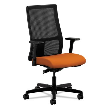 Ignition Series Mesh Mid-Back Work Chair, Supports Up to 300 lb, 17" to 22" Seat Height, Apricot Seat, Black Back/Base1