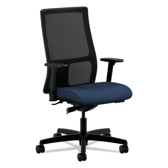 Ignition Series Mesh Mid-Back Work Chair, Supports Up to 300 lb, 17" to 22" Seat Height, Navy Seat, Black Back/Base1