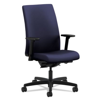 Ignition Series Mid-Back Work Chair, Supports Up to 300 lb, 17" to 22" Seat Height, Navy Seat/Back, Black Base1