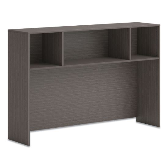 Mod Desk Hutch, 3 Compartments, 60 x 14 x 39.75, Slate Teak1