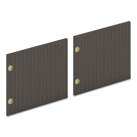 Pair of Mod Laminate Doors for 72"W Mod Desk Hutch, 17.87 x 14.83, Slate Teak1