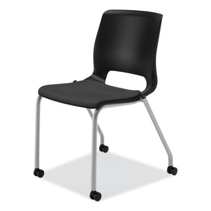 Motivate Four-Leg Stacking Chair, Supports Up to 300 lb, Onyx Seat, Black Back, Platinum Base, 2/Carton1