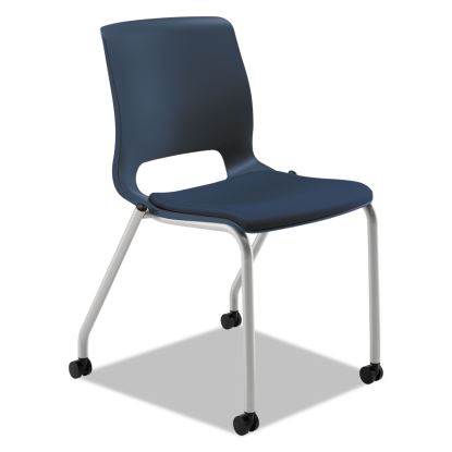 Motivate Four-Leg Stacking Chair, Supports Up to 300 lb, Navy Seat, Regatta Back, Platinum Base, 2/Carton1