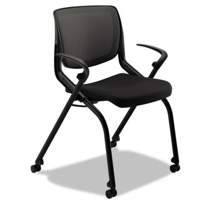 Motivate Nesting/Stacking Flex-Back Chair, Supports Up to 300 lb, Onyx Seat, Black Back/Base1