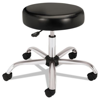 Adjustable Task/Lab Stool, Backless, Supports Up to 250 lb, 17.25" to 22" Seat Height, Black Seat, Steel Base1