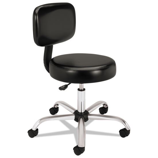 Adjustable Task/Lab Stool, Supports Up to 250 lb, 17.25" to 22" Seat Height, Black Seat/Back, Steel Base1