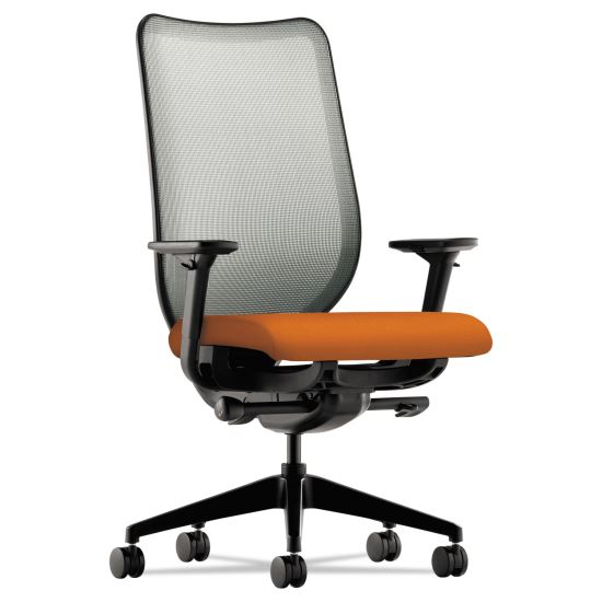 Nucleus Series Work Chair, ilira-Stretch M4 Back, Supports 300 lb, 17" to 22" Seat, Apricot Seat/Back, Black Base1