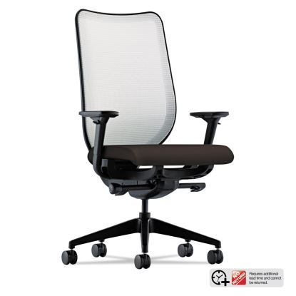 Nucleus Series Work Chair, ilira-Stretch M4 Back, Supports 300 lb, 17" to 21.5" Seat, Espresso Seat, Fog Back, Black Base1