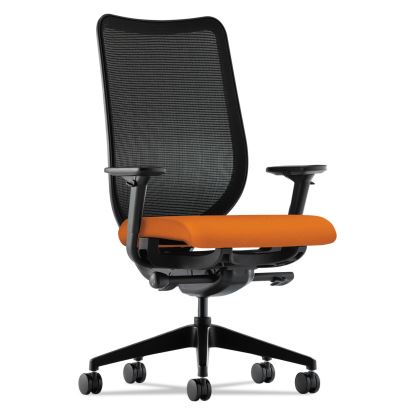 Nucleus Series Work Chair, ilira-Stretch M4 Back, Supports 300 lb, 17" to 22" Seat, Apricot Seat/Back, Black Base1