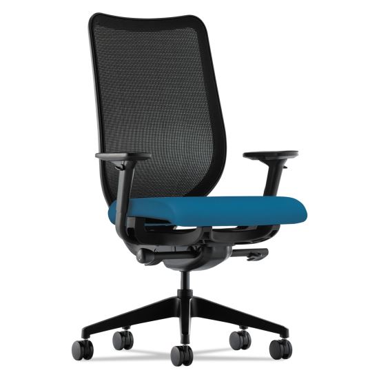 Nucleus Series Work Chair, ilira-Stretch M4 Back, Supports 300 lb, 17" to 22" Seat, Peacock Seat/Back, Black Base1