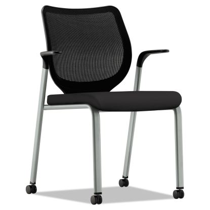Nucleus Series Multipurpose Stacking Chair, ilira-Stretch M4 Back, Supports Up to 300 lb, Black Seat/Back, Platinum Base1