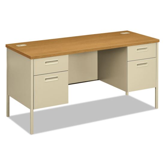 Metro Series Kneespace Credenza, 60w x 24d x 29.5h, Harvest/Putty1