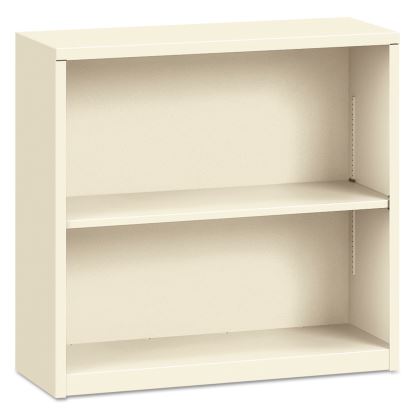 Metal Bookcase, Two-Shelf, 34.5w x 12.63d x 29h, Putty1