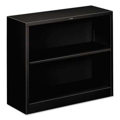 Metal Bookcase, Two-Shelf, 34-1/2w x 12-5/8d x 29h, Black1