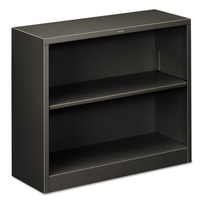 Metal Bookcase, Two-Shelf, 34.5w x 12.63d x 29h, Charcoal1
