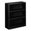 Metal Bookcase, Three-Shelf, 34-1/2w x 12-5/8d x 41h, Black1