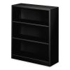 Metal Bookcase, Three-Shelf, 34.5w x 12.63d x 41h, Black2