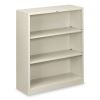 Metal Bookcase, Three-Shelf, 34.5w x 12.63d x 41h, Light Gray1