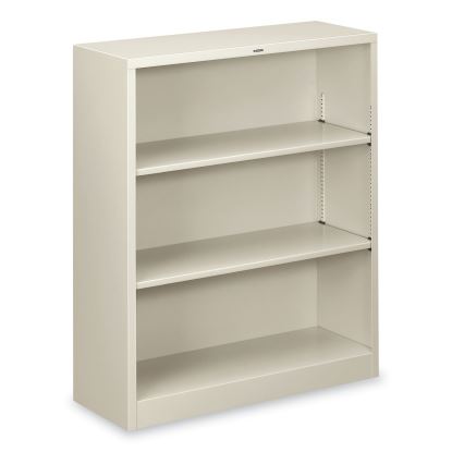 Metal Bookcase, Three-Shelf, 34.5w x 12.63d x 41h, Light Gray1