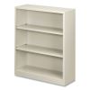 Metal Bookcase, Three-Shelf, 34.5w x 12.63d x 41h, Light Gray2