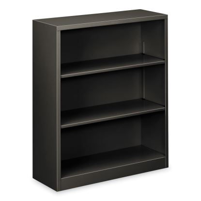 Metal Bookcase, Three-Shelf, 34-1/2w x 12-5/8d x 41h, Charcoal1