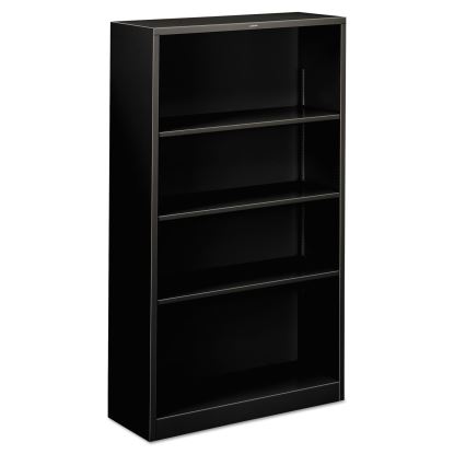 Metal Bookcase, Four-Shelf, 34.5w x 12.63d x 59h, Black1